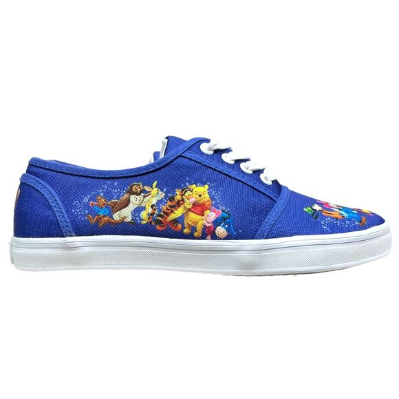 Bradford Exchange Disney Women Sneakers Mickey and Minnie Wearable Art Blue Sz 5 - Picture 1 of 8